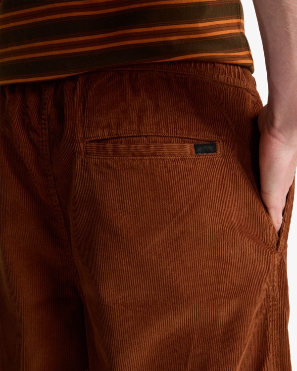5 Larry Cord - Elasticated Waist Corduroy Trousers for Men Brown EBYNP00111 Billabong