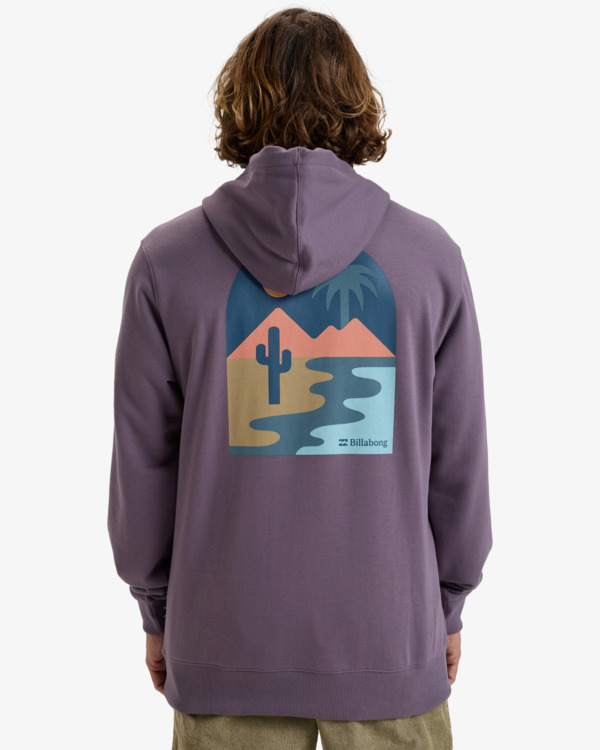 2 Compass - Pullover con cappuccio da Uomo Purple EBYSF00164 Billabong