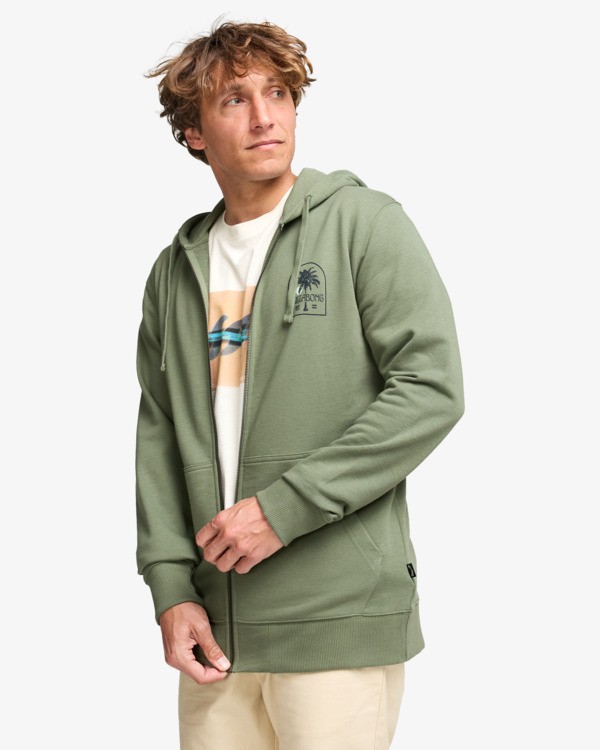 1 Foundation - Hoodie met Rits voor Heren Green EBYSF00185 Billabong