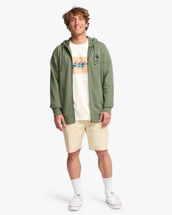2 Foundation - Hoodie met Rits voor Heren Green EBYSF00185 Billabong