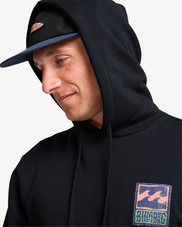 6 Stamp - Sweat &agrave; capuche pour Homme Noir EBYSF00186 Billabong