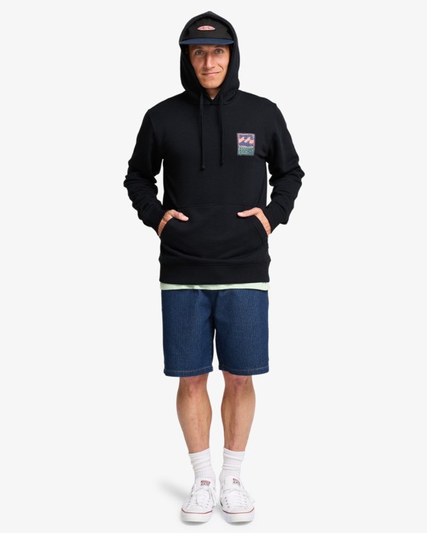 1 Stamp - Sweat &agrave; capuche pour Homme Noir EBYSF00186 Billabong