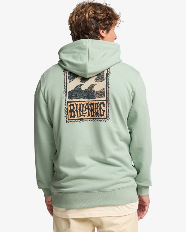 2 Stamp - Sweat &agrave; capuche pour Homme Vert EBYSF00186 Billabong