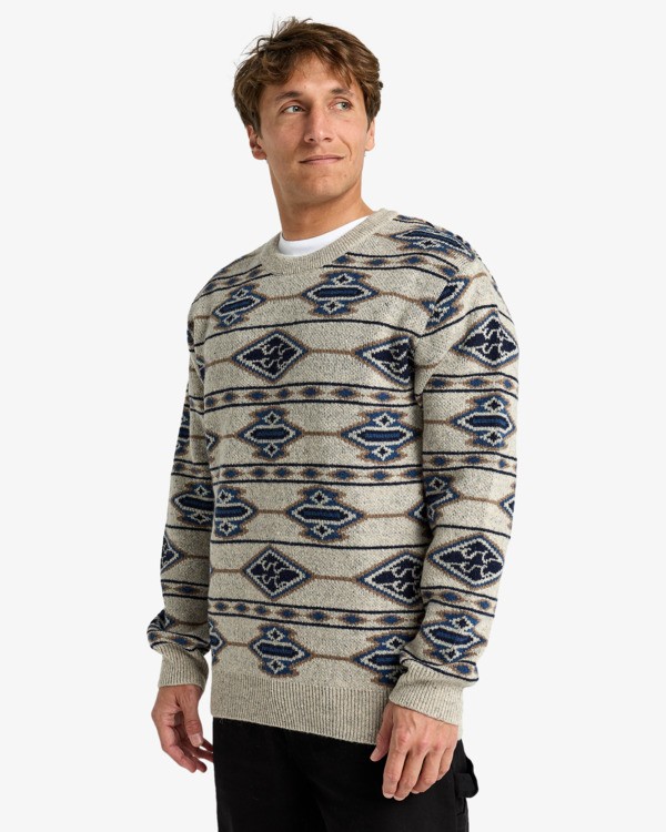 3 Ranchero - Rundhalspullover für Männer Beige EBYSW00106 Billabong