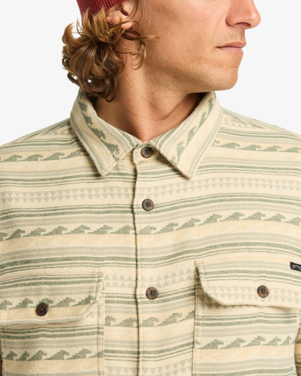 5 Offshore Jacquard Flannel - Top in tessuto testurizzato da Uomo Green EBYWT03013 Billabong
