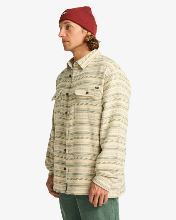 4 Offshore Jacquard Flannel - Top in tessuto testurizzato da Uomo Green EBYWT03013 Billabong