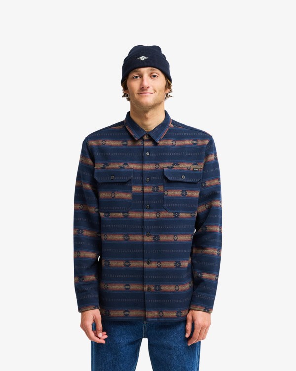 0 Offshore Jacquard Flannel Blue EBYWT03013 Billabong