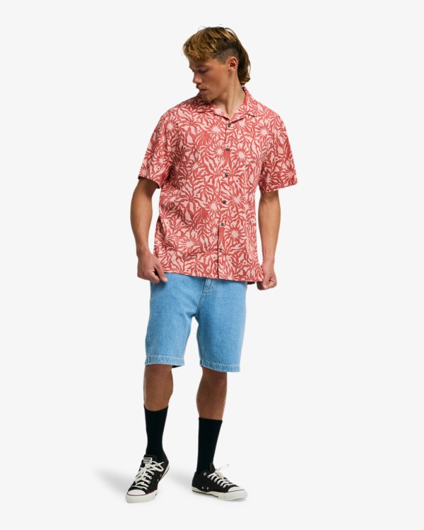 1 Vacay - Overhemd met Korte Mouwen voor Heren Pink EBYWT03019 Billabong