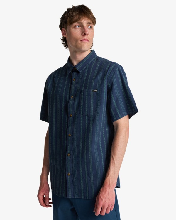 3 Sundays Jacquard - Short Sleeve Shirt for Men Blue EBYWT03021 Billabong