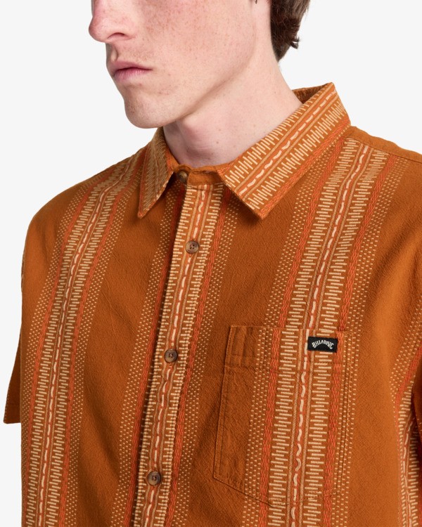 4 Sundays Jacquard - Short Sleeve Shirt for Men Brown EBYWT03021 Billabong