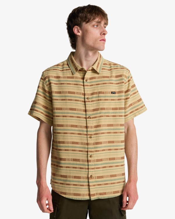 0 Sundays Jacquard - Short Sleeve Shirt for Men Beige EBYWT03021 Billabong