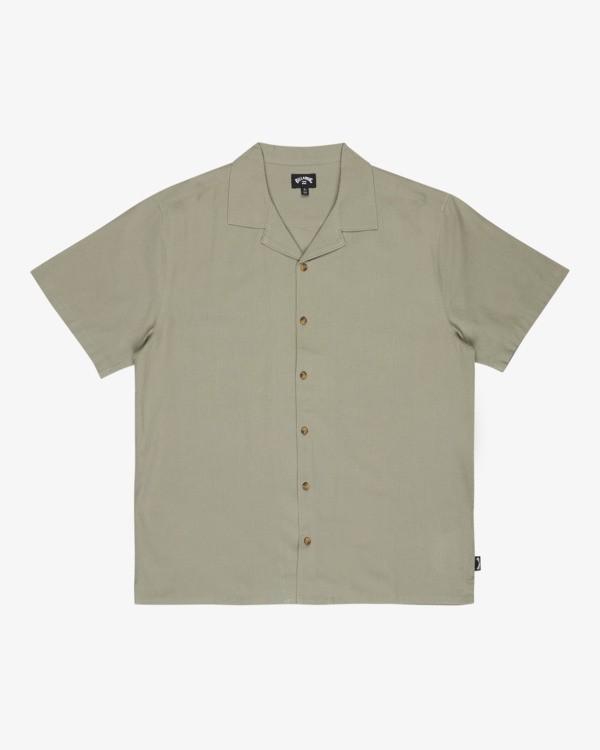5 Vacay Linen - Kurz&auml;rmliges Hemd f&uuml;r M&auml;nner Gr&uuml;n EBYWT03030 Billabong