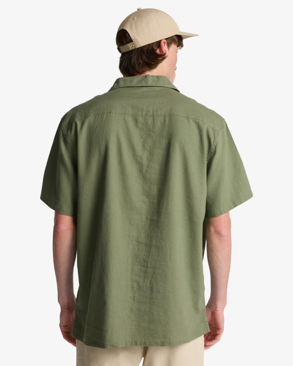 2 Vacay Linen - Kurz&auml;rmliges Hemd f&uuml;r M&auml;nner Gr&uuml;n EBYWT03030 Billabong