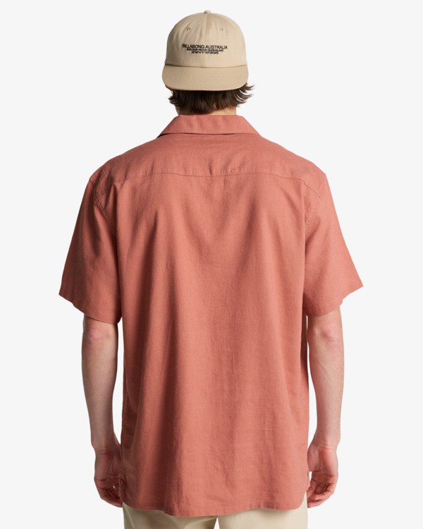 2 Vacay Linen - Kurz&auml;rmliges Hemd f&uuml;r M&auml;nner Rosa EBYWT03030 Billabong