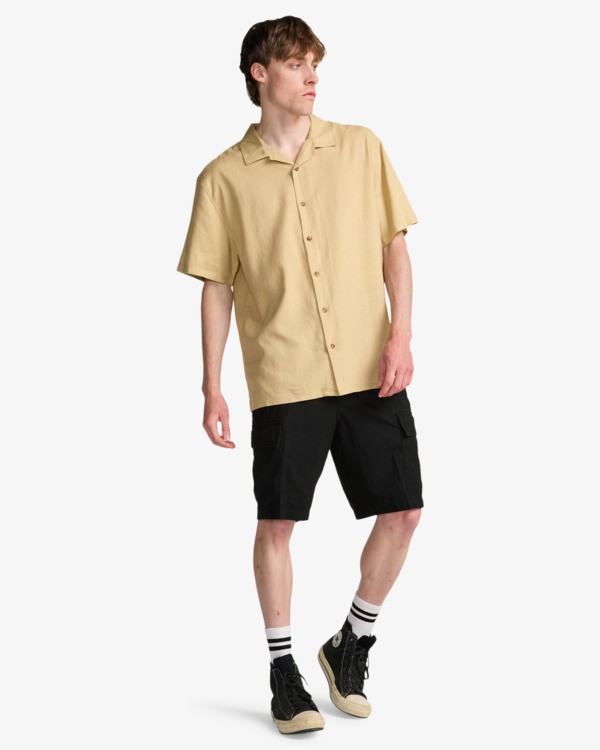 1 Vacay Linen - Short Sleeve Shirt for Men Beige EBYWT03030 Billabong