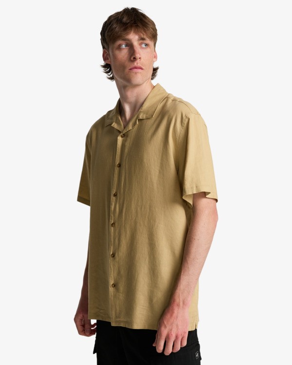 3 Vacay Linen - Short Sleeve Shirt for Men Beige EBYWT03030 Billabong
