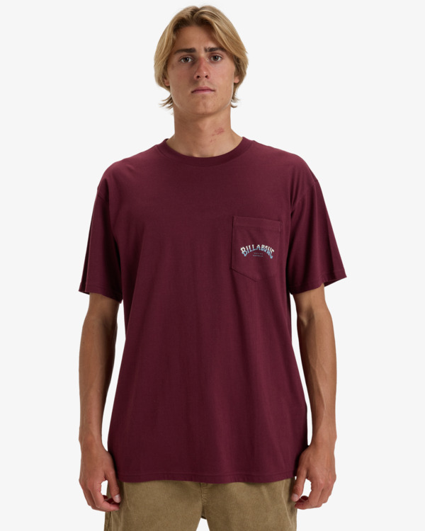 0 Stacked Arch - Pocket T-Shirt for Men Red EBYZT00175 Billabong