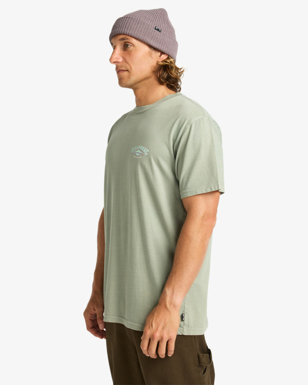 3 Arch Wave Washed - Short Sleeve T-Shirt for Men Green EBYZT00371 Billabong