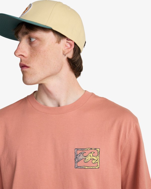 4 Crayon Wave - Short Sleeve T-Shirt for Men Pink EBYZT00525 Billabong