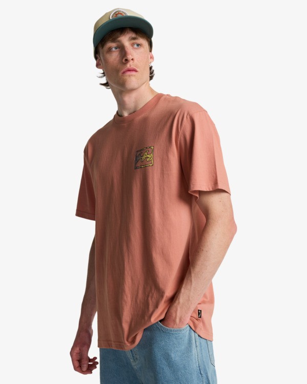 3 Crayon Wave - Short Sleeve T-Shirt for Men Pink EBYZT00525 Billabong
