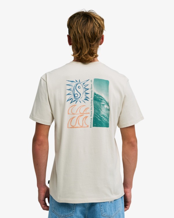 1 The Feeling - T-Shirt &agrave; manches courtes pour Homme Beige EBYZT00564 Billabong