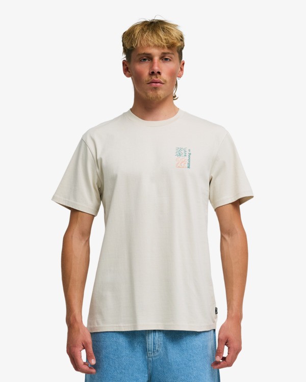 0 The Feeling - T-Shirt &agrave; manches courtes pour Homme Beige EBYZT00564 Billabong