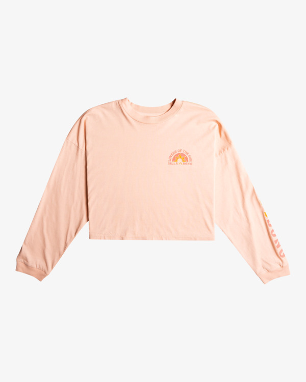 8 Lovers Of The Sun - Cropped Long Sleeve T-Shirt for Women Pink F3LS18BIF2 Billabong