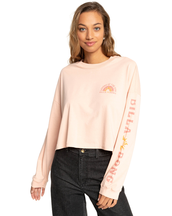 0 Lovers Of The Sun - Cropped Long Sleeve T-Shirt for Women Pink F3LS18BIF2 Billabong