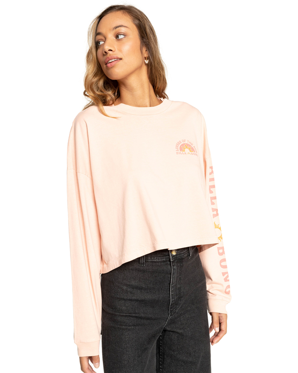 1 Lovers Of The Sun - Cropped Long Sleeve T-Shirt for Women Pink F3LS18BIF2 Billabong