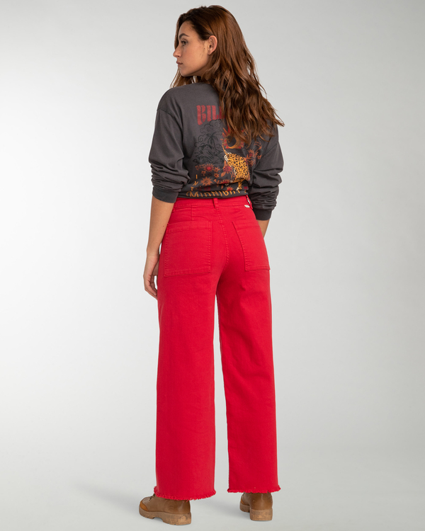 2 Free Fall - Pantalón de pata ancha para Mujer Rojo F3PT03BIF2 Billabong
