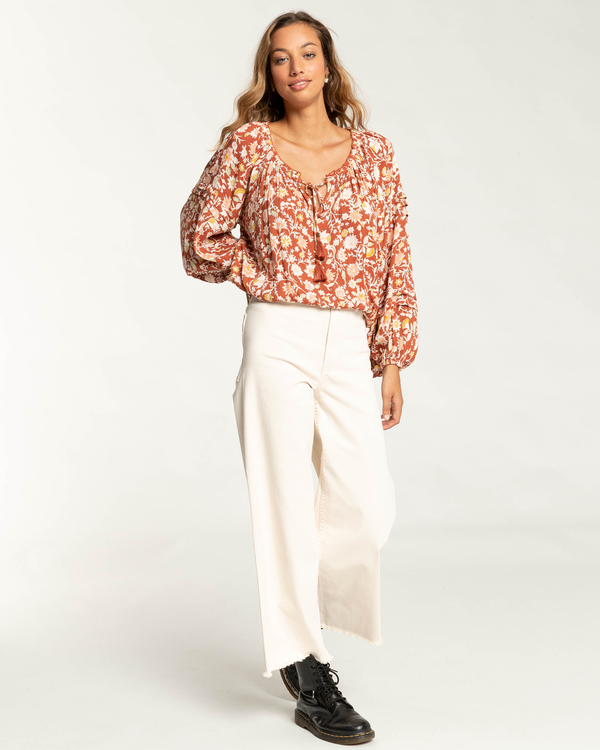 3 Heart Break - Long Sleeve Blouse for Women Red F3TP10BIF2 Billabong