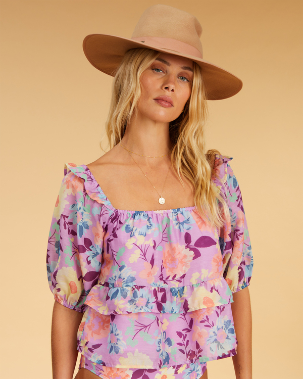 4 Salty Blonde Sweetest Ever - Kurzes Top f&uuml;r Frauen Violett F3TP12BIF2 Billabong