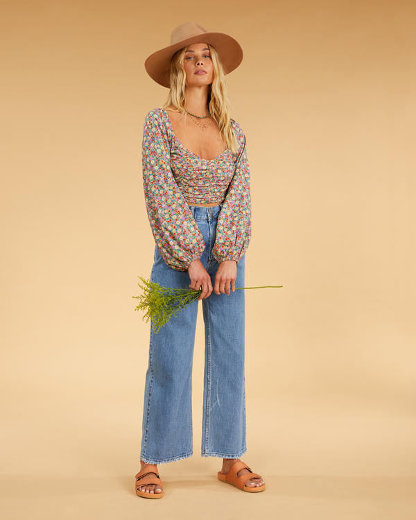 2 Salty Blonde Free Love Top - Kurzes Top f&uuml;r Frauen Braun F3TP13BIF2 Billabong