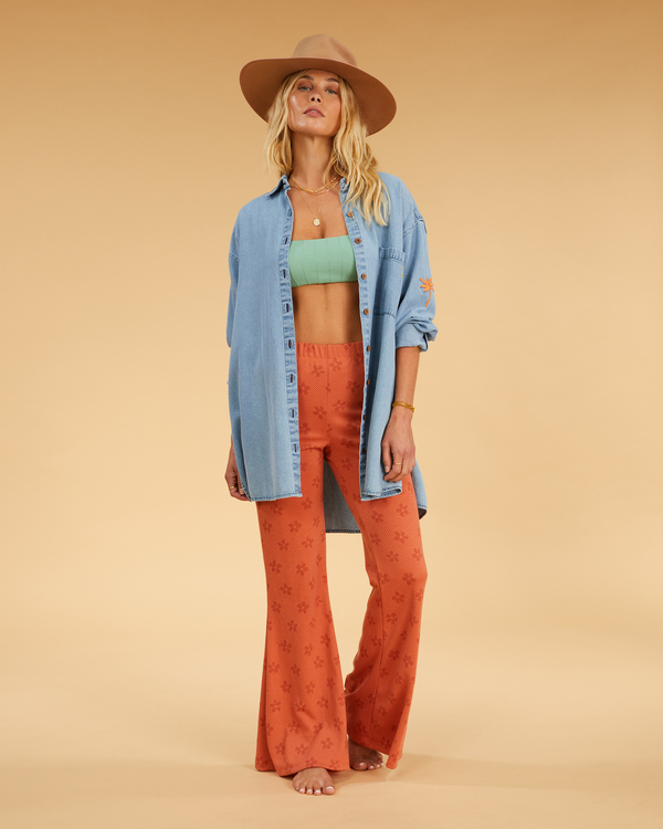 1 Salty Blonde In The Tide - Long Sleeve Denim Shirt for Women Yellow F3TP15BIF2 Billabong