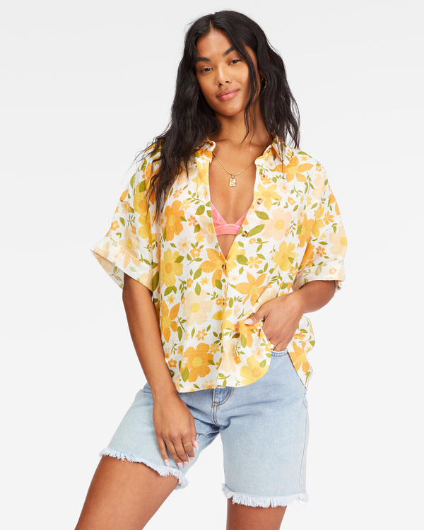 2 Made For Sun - Camisa de Manga Corta para Mujer Marron F3TP21BIF2 Billabong