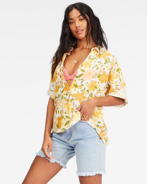 5 Made For Sun - Camisa de Manga Corta para Mujer Marron F3TP21BIF2 Billabong