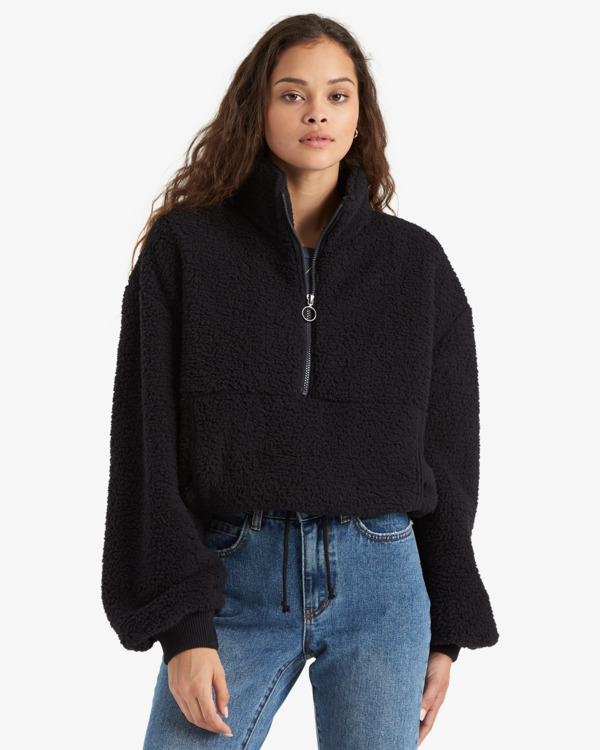 4 Time Off - Fleece mit Halbreißverschluss für Frauen Schwarz F3WA15BIF2 Billabong