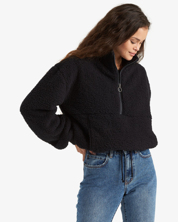 5 Time Off - Fleece mit Halbreißverschluss für Frauen Schwarz F3WA15BIF2 Billabong