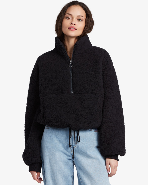 0 Time Off - Fleece mit Halbreißverschluss für Frauen Schwarz F3WA15BIF2 Billabong