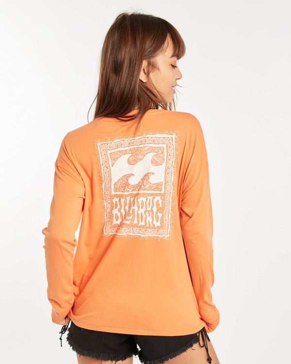 3 Boyfriend Long Sleeve T-Shirt Naranja H3LS02BIMU Billabong