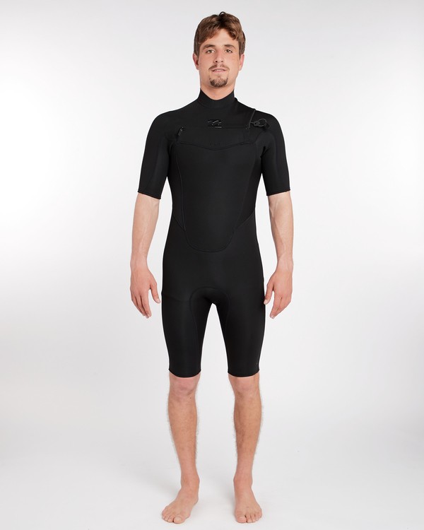 0 2/2 Absolute Comp Flatlock Chest Zip Springsuit Black H42M11BIP8 Billabong