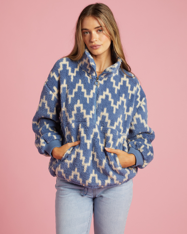 0 Time Off - Fleece mit Halbreißverschluss für Frauen Blau J6413BTI Billabong