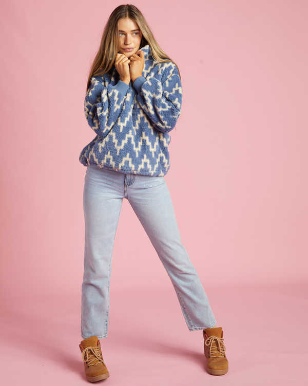 1 Time Off - Fleece mit Halbreißverschluss für Frauen Blau J6413BTI Billabong