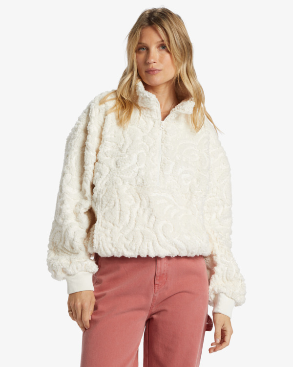 1 Time Off - Fleece met Halve Rits voor Dames White J6413BTI Billabong