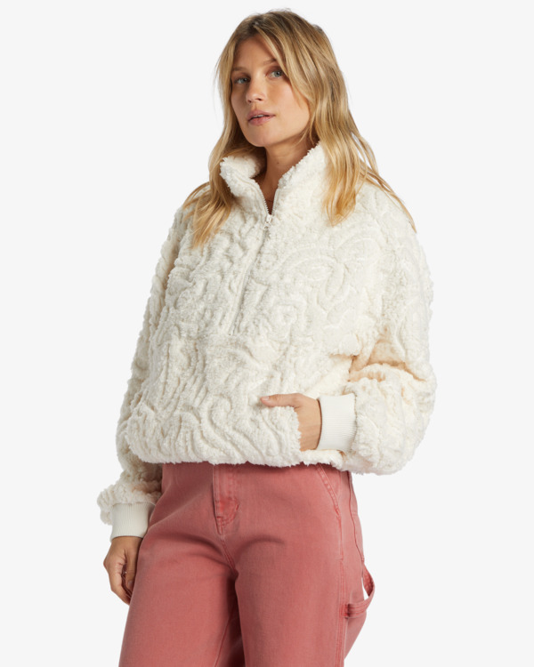 4 Time Off - Fleece met Halve Rits voor Dames White J6413BTI Billabong