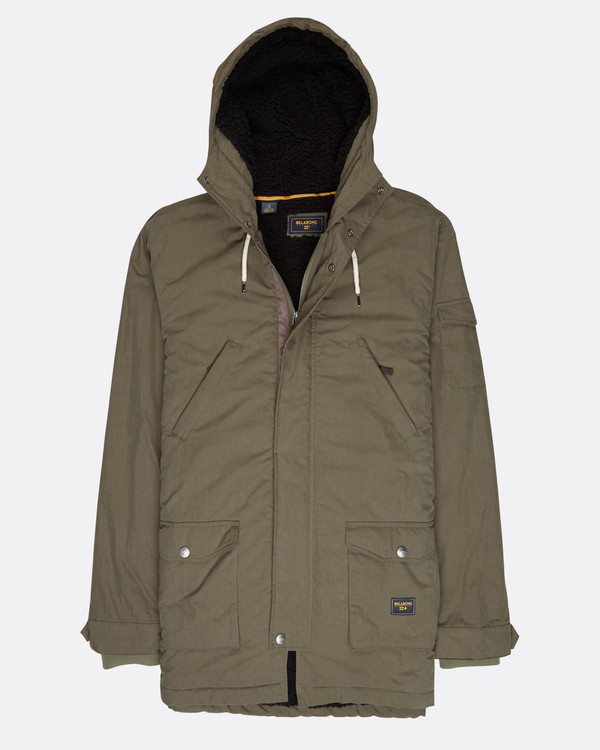 2 Stafford Dwr Warm Parka Jacket Green L1JK19BIF8 Billabong