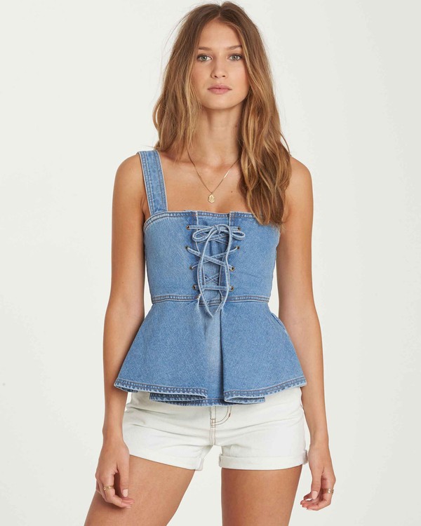 0 Coastline Denim Corset Top  L3TP32BIMU Billabong