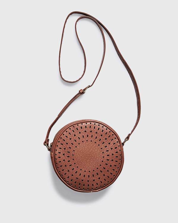 Round leather bag sale