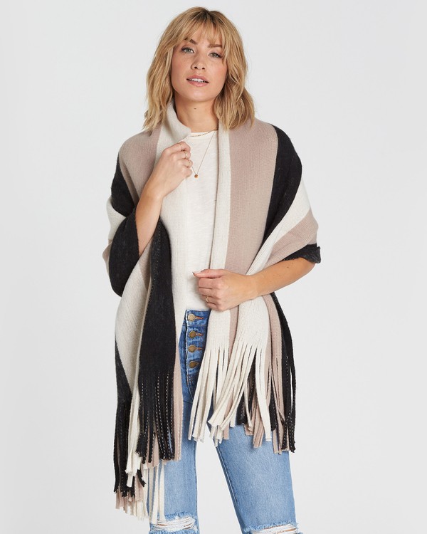 0 On The Fringes Striped Scarf Black M9SC01BIW8 Billabong
