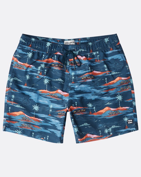 2 Sunday Pigment Laybacks 16" Boardshorts Azul N1LB17BIP9 Billabong